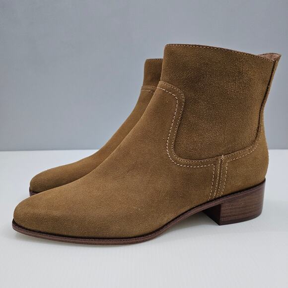 NEW Cole Haan Naia Ankle Bootie Size 9 Golden Toffee Suede Western Cowgirl Fall - Picture 1 of 14
